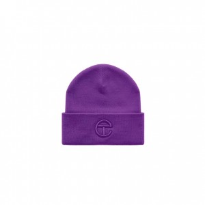 Bonnet Telfar Beanie Embroidered B Violette | FRWY3036