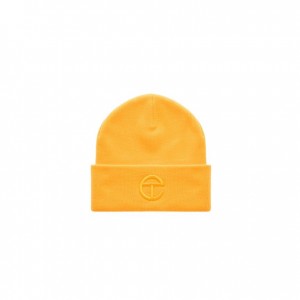 Bonnet Telfar Beanie Embroidered E Jaune | FRTV3033