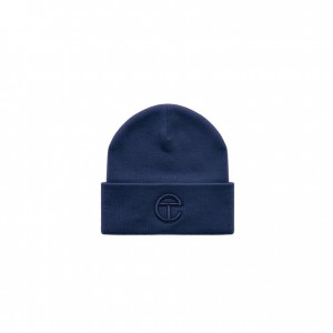 Bonnet Telfar Beanie Embroidered H Bleu Marine | FRIS3030
