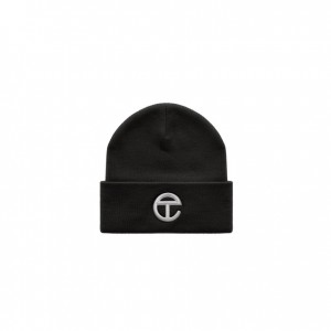 Bonnet Telfar Beanie Embroidered L Noir Blanche | FRSO3026