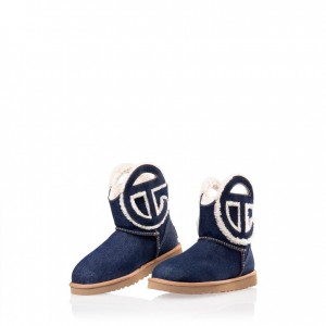 Botte Telfar x UGG Logo Mini Denim Bleu | FRZG3503