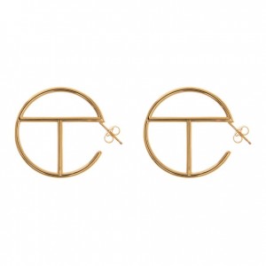 Boucles d'Oreilles Telfar Jewelry Large Logo Hoop Doré | FROR3145