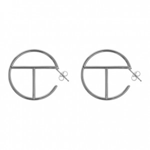 Boucles d'Oreilles Telfar Jewelry Large Logo Hoop Argent | FRGL3139