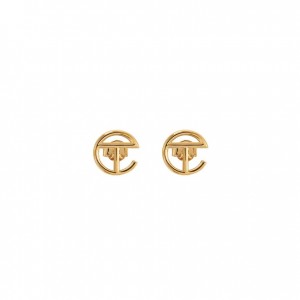 Boucles d'Oreilles Telfar Jewelry Logo Stud Doré | FRIS3146