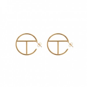 Boucles d'Oreilles Telfar Jewelry Medium Logo Hoop Doré | FRPQ3144