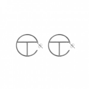 Boucles d'Oreilles Telfar Jewelry Medium Logo Hoop Argent | FRHK3138