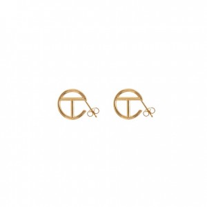 Boucles d'Oreilles Telfar Jewelry Small Logo Hoop Doré | FRAP3143