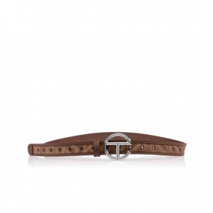 Ceintures Telfar Belts Jacquard Logo Marron | FRMA3038