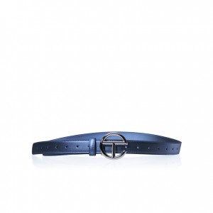 Ceintures Telfar Belts Logo C Argent Bleu Foncé | FRPQ3073