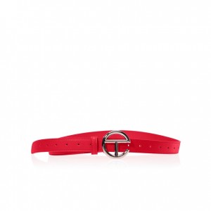 Ceintures Telfar Belts Logo P Argent Rouge | FRTV3060