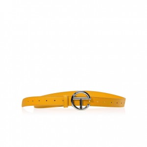 Ceintures Telfar Belts Logo S Argent Moutarde | FRIS3057