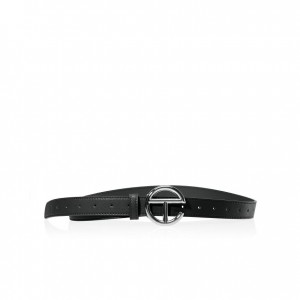 Ceintures Telfar Belts Logo Ⅹ Argent Noir | FRBC3040