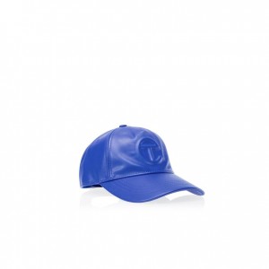 Chapeaux Telfar Hats Logo Embossed E Bleu Marine | FRRW3132