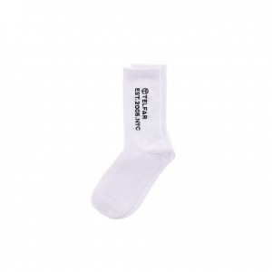 Chaussette Telfar Socks EST. 2005 Logo Blanche | FRUT3173