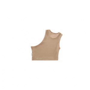 Debardeur Telfar Rib Knits Cropped Half Blanche | FRNB3446