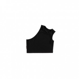 Debardeur Telfar Rib Knits Cropped Half Noir | FRAP3434