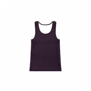 Debardeur Telfar Rib Knits Halter Noir Violette | FRAP3461