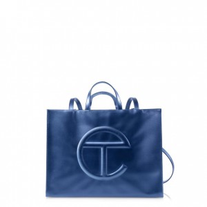 Sac Shopping Telfar Large Bleu Foncé | FRRW3676