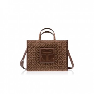 Sacs Telfar Monogram Medium Jacquard Marron | FREX3546