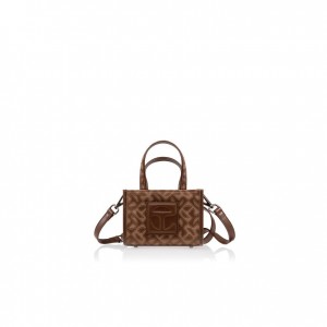 Sacs Telfar Monogram Small Jacquard Marron | FRRW3545