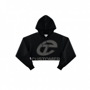 Sweat a Capuche Telfar Crop Noir | FRMA3012