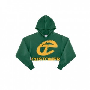 Sweat a Capuche Telfar Crop Vert Foncé | FROR3242