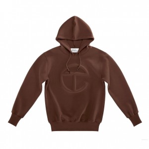 Sweat a Capuche Telfar Embossed Chocolat | FRJJ3021