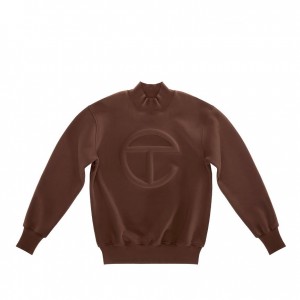 Sweat a Capuche Telfar Embossed Mockneck Chocolat | FRHK3190