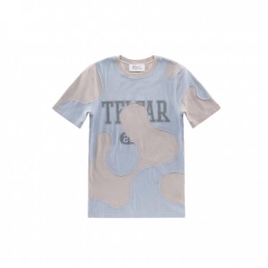 T Shirts Telfar Camo Bleu Beige | FROR3411