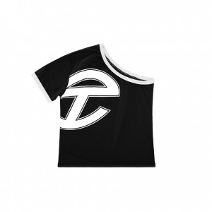 T Shirts Telfar Half Noir Blanche | FRMA3420