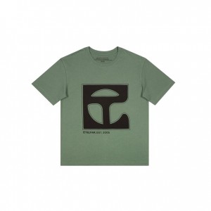 T Shirts Telfar Monogram- Olive Vert | FRVD3396