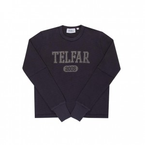 T Shirts Telfar Thumbhole Thermal Noir | FRCE3397
