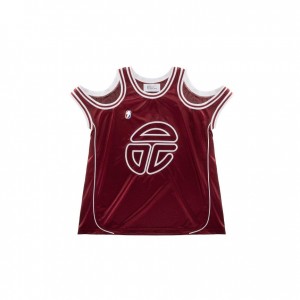 T Shirts Telfar Triple Jersey Bordeaux | FRMA3393