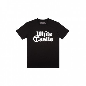 T Shirts Telfar White Castle Noir | FRJJ3402