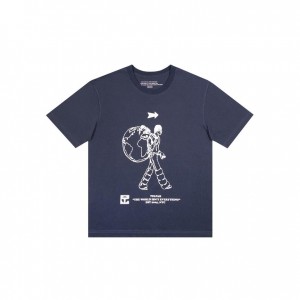T Shirts Telfar Worldour Bleu Marine | FRLH3400