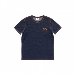 T Shirts Telfar x UGG Logo Denim Bleu | FRIS3385