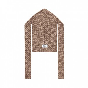 Écharpe Telfar Scarf Monogram Print Durag Marron | FRYU3148